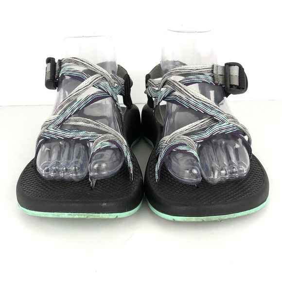 CHACO ZX2 Double Strapped Toe Loop Sandals Women's Sz 9 / 40 Pixel Weave Mint - Picture 4 of 11